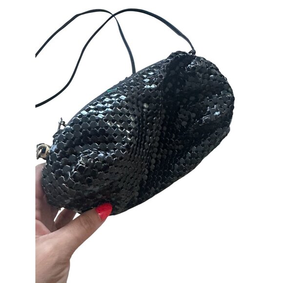 WHITING AND DAVIS Black Vintage Metal Cocktail Clutch Bag - Picture 5 of 10